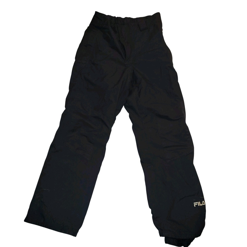 FILA Vintage Snow Pants Black M‎ Ski Snow Outdoor Pockets Snowboarding Winter